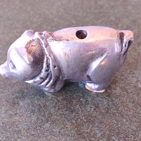 Charming Pewter Pig Figurine - Picture 1 of 8